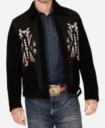 JW Griffin The Voice S29 Suede Black Suede Zip Up Jacket