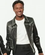 Jaafar Jackson 2026 Proto Hologram Black Leather Jacket