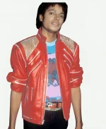 Jaafar Jackson Michael 2026 Beat It Leather Jacket In Red