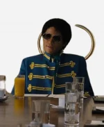 Jaafar Jackson Michael 2026 Blue Military Jacket