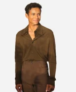 Jaafar Jackson Michael 2026 Premiere Press Tour Brown Shirt