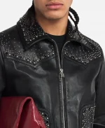 Jaafar Jackson Michael 2026 Proto Hologram Black Leather Jacket