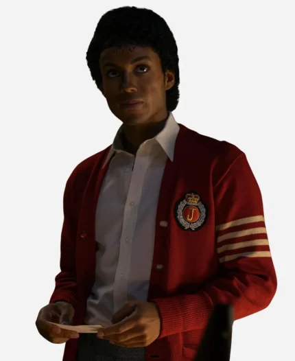 Jaafar Jackson Michael 2026 Red Cardigan