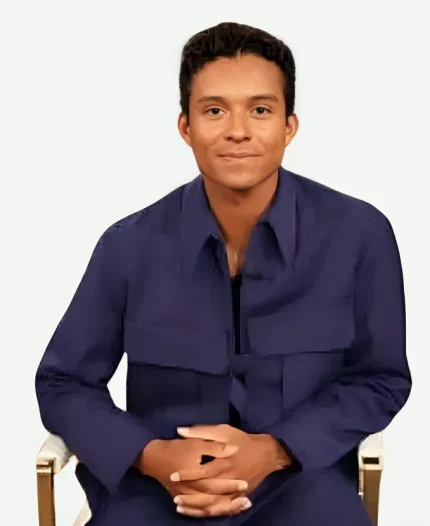 Jaafar Jackson The Jennifer Hudson Show Season 04 Blue Cropped Utility Jacket