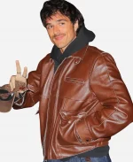 Jacob Elordi 2026 NYC Street Style Brown Leather Jacket
