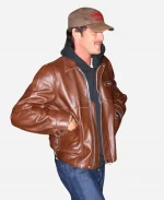Jacob Elordi 2026 New York City Street Style Brown Leather Jacket