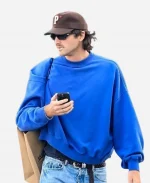 Jacob Elordi Blue Pullover Sweatshirt