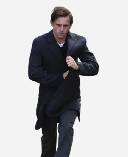 Jamie Bell Tv Series Half Man S01 Niall Black Wool Coat