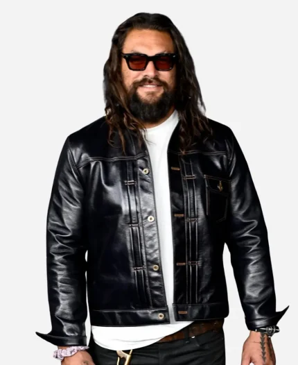 Jason Momoa 2026 Cinemacon Supergirl Presentation Lobo Black Leather Jacket