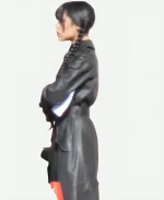 Jenna Ortega Wednesday S03 Leather Coat