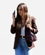 Jennifer Lopez Street Style Brown Blazer