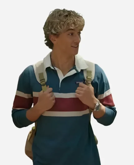 Jeremiah Fisher The Summer I Turned Pretty Blue Stripe Polo Shirt