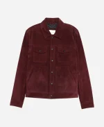 Jeremy Culhane SNL S51 Maroon Suede Leather Jacket