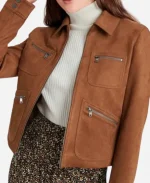 Jesse James Keitel Tv Series Big Sky S02 Jerrie Kennedy Brown Suede Leather Jacket