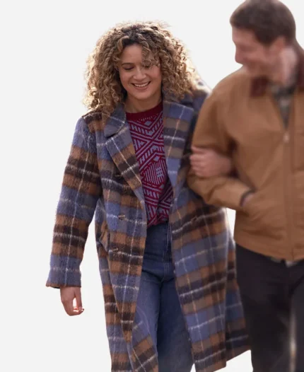 Jessie Starstruck S03 Blue Long Plaid Coat