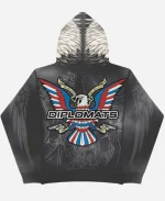Jim Jones Eagle Head Black Zip Up Hoodie