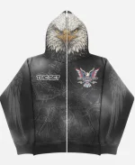 Jim Jones Eagle Head Zip Up Hoodie