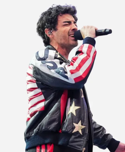 Joe Jonas Sings National Anthem WrestleMania 42 Leather Jacket