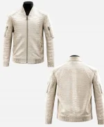 John Legend The Voice 2026 White Crocodile Leather Jacket