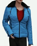 Julia Louis-Dreyfus Downhill 2020 Blue Puffer Jacket