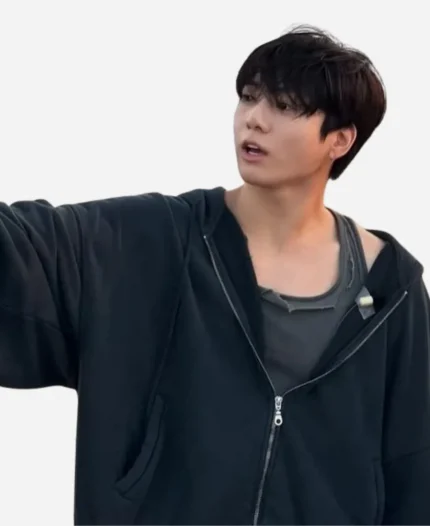 Jungkook Washed Out Zip Up Hoodie