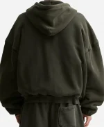 Jungkook Washed Out Zip Up Hoodie In Black