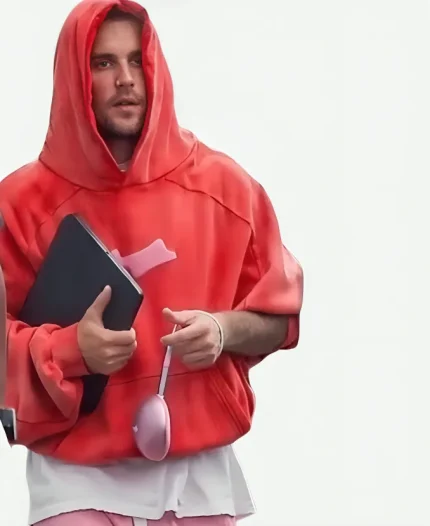 Justin Bieber LA 2026 Skylrk Red Hoodie