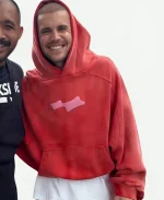Justin Bieber Los Angeles 2026 Skylrk Logo Red Hoodie
