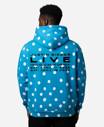 Justin Bieber Skylrk Spot Blue Polka Dot Hoodie