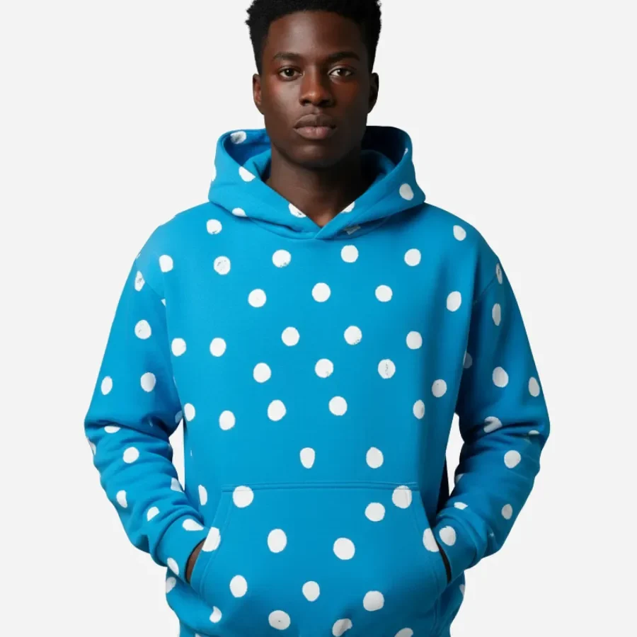 Justin Bieber Skylrk Polka Dot Spot Hoodie - Blue