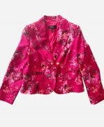Justina Machado Matlock S02 Pink Floral Print Blazer