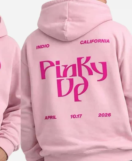 KATSEYE Pinky Up 2026 Coachella Pink Zip Up Hoodie