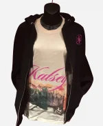 KATSEYE Pinky Up State Of Mind Black Zip Up Hoodie