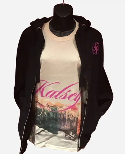 KATSEYE Pinky Up State Of Mind Black Zip Up Hoodie