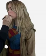Kara Zor-El Supergirl 2026 Milly Alcock Brown Cotton Jacket