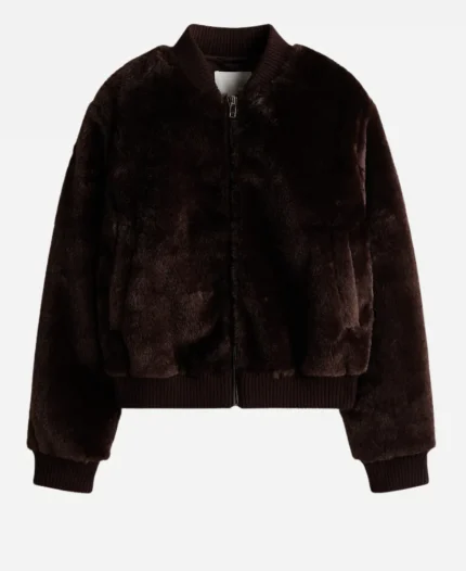 Karen Obilom Chicago PD S13 Tasha Fox Brown Fur Bomber Jacket