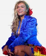 Karol G Coachella Music Festival 2026 Royal Blue Cropped Jacket