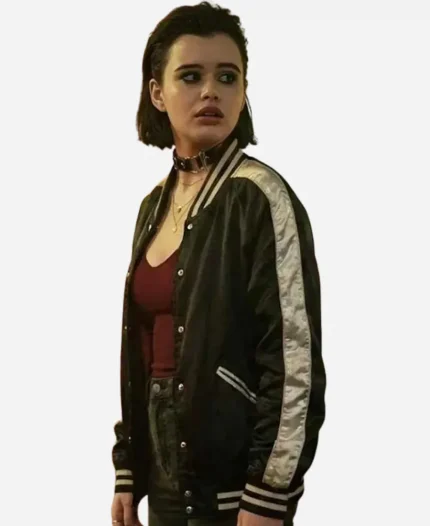 Kat Hernandez Tv Series Euphoria S03 Barbie Ferreira Black & White Varsity Jacket