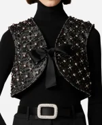 Kelly Clarkson The Voice S29 Black Bead Embellished Vest