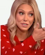 Kelly Ripa Live with Kelly and Mark 2026 Red Hearts Crewneck Sweater