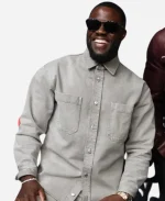 Kevin Hart 2026 CinemaCon Jumanji Open World Title Reveal Grey Cotton Shirt