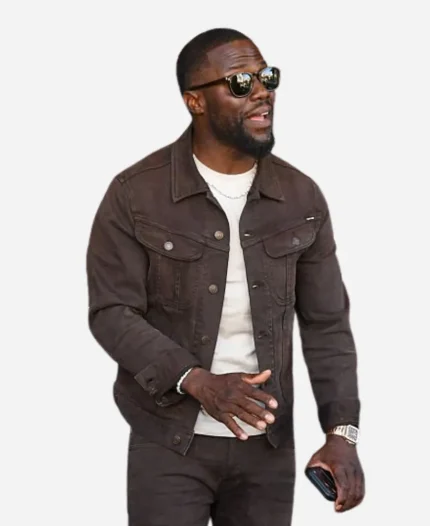 Kevin Hart Los Angeles 2026 Brown Trucker Jacket