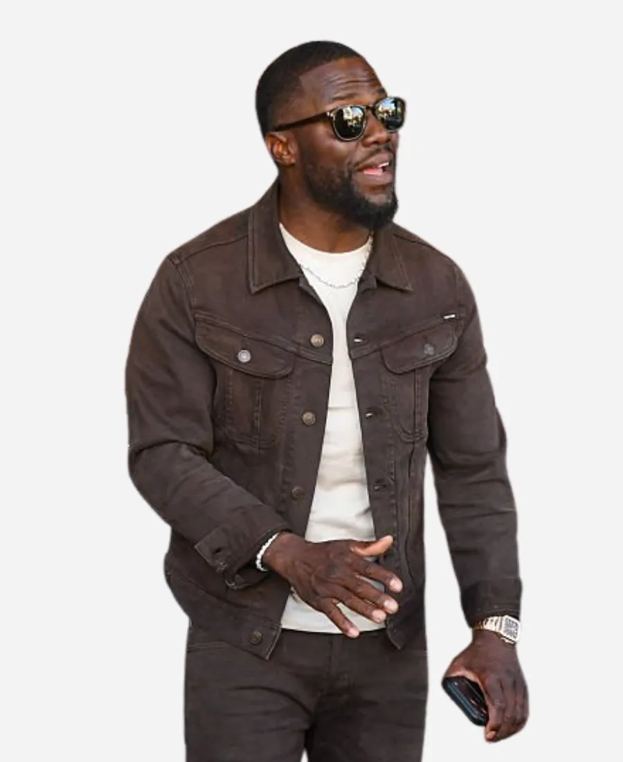 Kevin Hart Los Angeles 2026 Brown Trucker Jacket Kevin Hart Los Angeles 2026 Brown Trucker Jacket