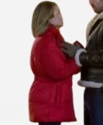 Kim Matula The Finnish Line 2024 Red Puffer Jacket