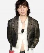 King Princess The Drama Premiere NYC 2026 Distressed Black Leather Jacket