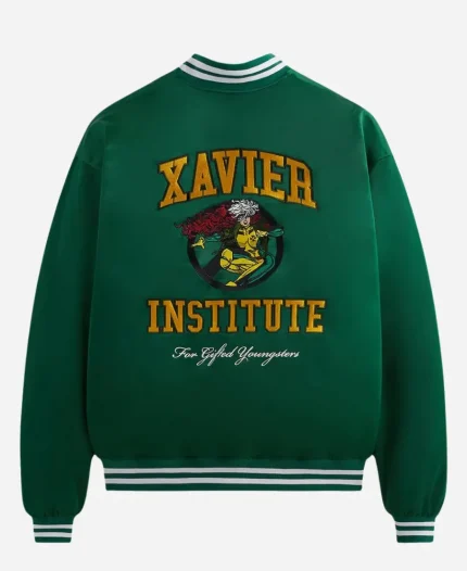 Kith X Marvel X-Men Rogue Green Satin Bomber Jacket