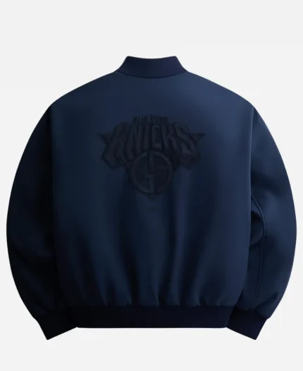 Kith x Giorgio Armani New York Knicks Blue Bomber Jacket