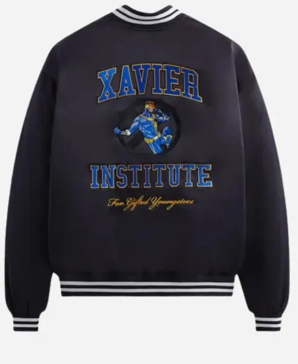 Kith x Marvel X-Men Cyclops Black Satin Bomber Jacket