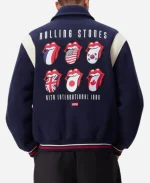 Kith x The Rolling Stones Wool Varsity Jacket - Navy Blue