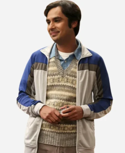 Kunal Nayyar The Big Bang Theory Raj Koothrappali Striped Track Jacket